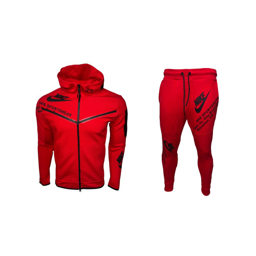 tech fleece tracksuit red