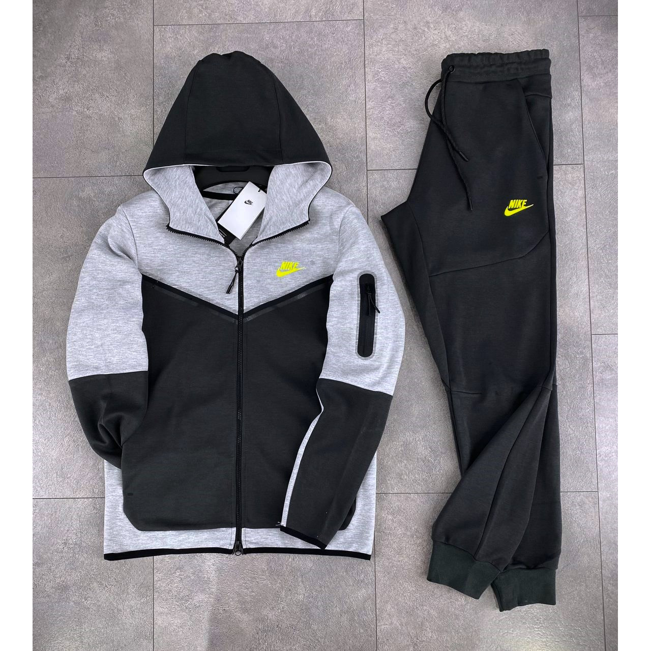  Мъжки спортен екип Nike Tracksuit Tech Fleece Dark Grey Light Grey