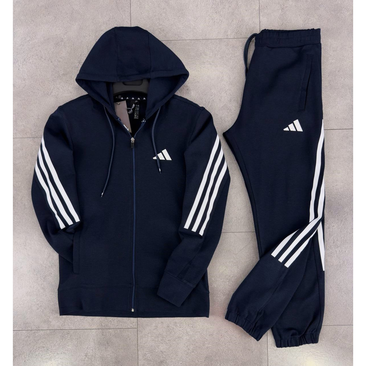 Мъжки спортен екип Adidas Tracksuit Dark Blue White